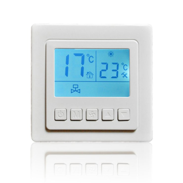 莱珂D610电采暖液晶温控器 双温双控电地暖温度控制器